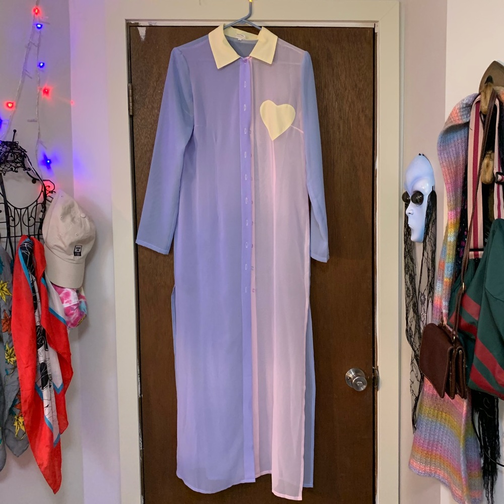 Pastel Sheer shirt dress